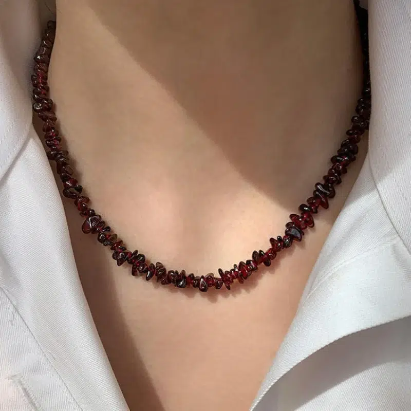 Pomegranate Bead Necklace Model