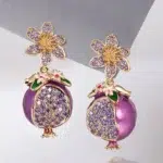 Pomegranate Metal Earrings