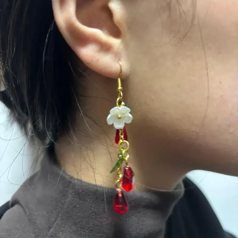 Floral Pomegranate Earrings